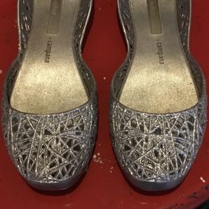 MELISSA + CAMPANA JELLY FLATS // Silver // Glitter
